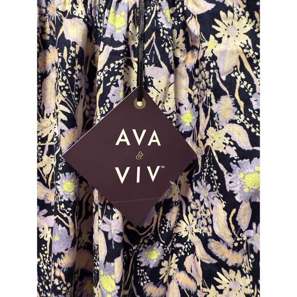 Ava & ViV NWT Women’s Plus Size 3X Floral Short Sleeve Blouse - Picture 3 of 7